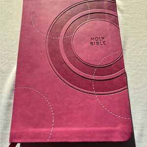 Stylish Pink leather Holy Bible with Embossed Design